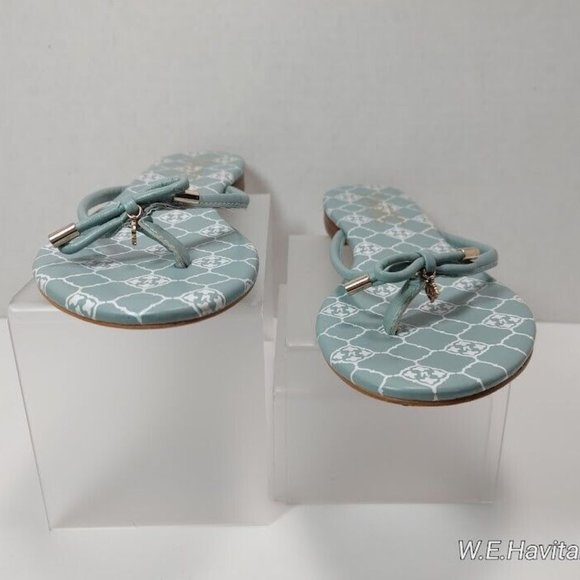 Nanette™by Nanette Lepore® Aqua Signature Melanie Leather Thong Sandals Size 8.5 - Picture 10 of 16